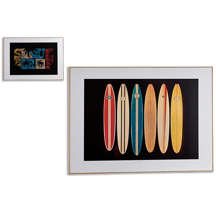 Canvas Gift Decor Black Surf 81,5 x 3 x 121,5 cm (2 Units)