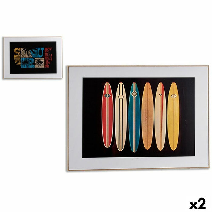 Canvas Gift Decor Black Surf 81,5 x 3 x 121,5 cm (2 Units)