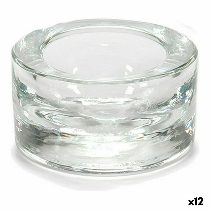 Candleholder Gift Decor Transparent Glass 7 x 3,5 x 7 cm (12 Units)