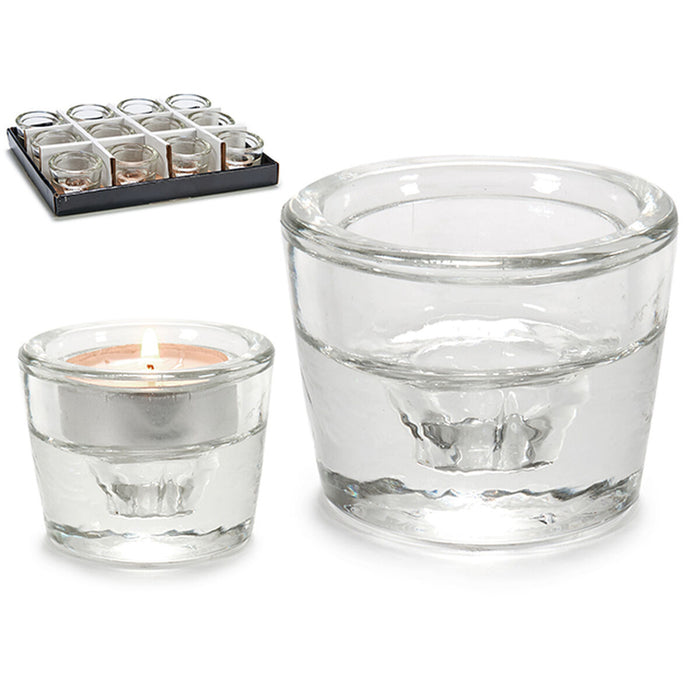 Candleholder Gift Decor Transparent Glass 6 x 4,3 x 6 cm (12 Units)
