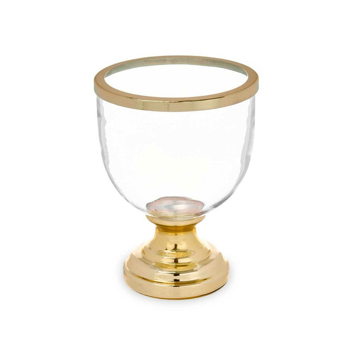 Candleholder Gift Decor Golden Crystal Steel 17,3 x 23,5 x 17,3 cm Wineglass (6 Units)