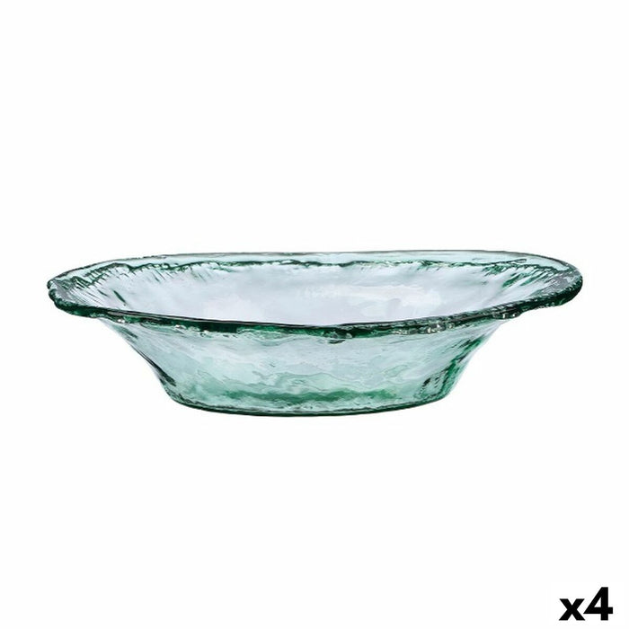 Centerpiece Gift Decor Transparent Glass 42 x 9 x 29,5 cm (4 Units)