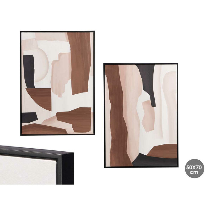 Canvas Gift Decor Brown Beige Abstract 50 x 3 x 70 cm (4 Units)