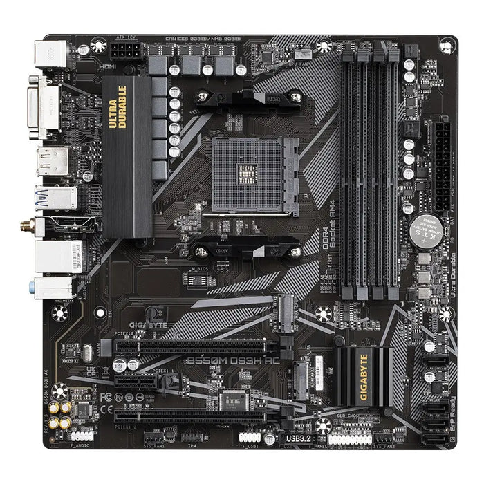 Gigabyte B550M DS3H Socket AM4 micro ATX AMD B550 - Дънни платки<<<Компютърни компоненти<<<ValiAPI