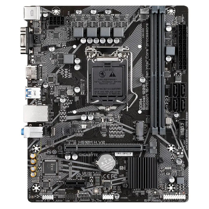 GIGABYTE H510M H V2 Motherboard - Supports Intel Core 11th CPUs up to 3200MHz DDR4 (OC) 1xPCIe 3.0 M.2 GbE LAN USB 3.2