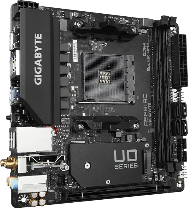 Motherboard GIGABYTE A520I AC WIFI, Socket AM4, Mini-ITX