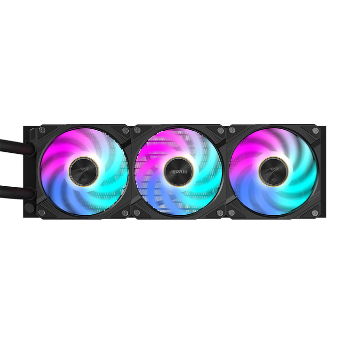 Processor cooler Gigabyte AORUS WATERFORCE X II 360 Black, LCD Display