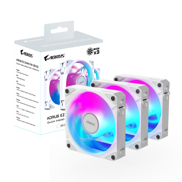 GIGABYTE AORUS EZ CHAIN 120 ICE 3-Pack ARGB Fan Set