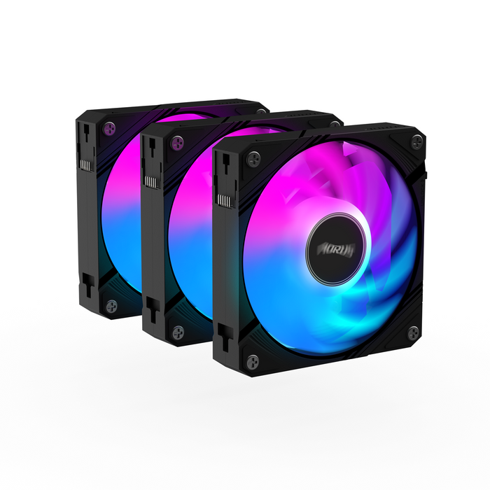 GIGABYTE AORUS EZ CHAIN 120 Black 3-Pack ARGB Fan Set