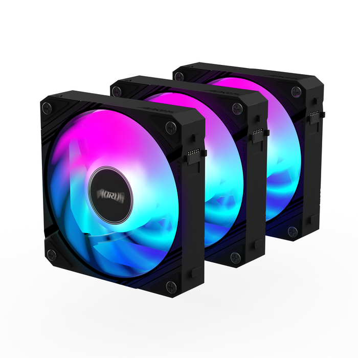 GIGABYTE AORUS EZ CHAIN 120 Black 3-Pack ARGB Fan Set