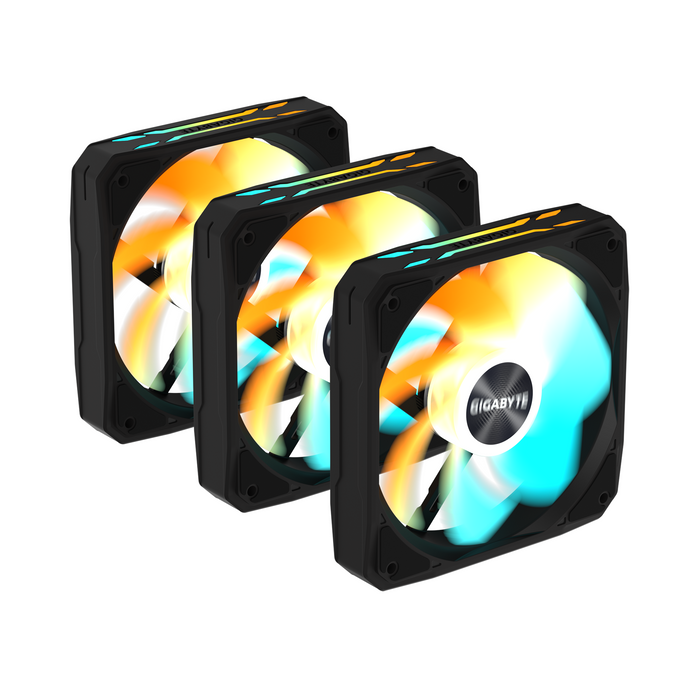 3-Pack GIGABYTE AORUS EZ CHAIN RVS FAN 120 - 120x120x25mm ARGB Fan Set