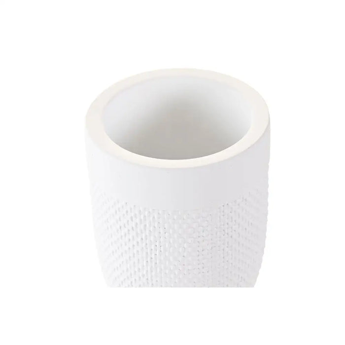 Glass DKD Home Decor White Cement 8 x 8 x 10,5 cm - Баня<<<Дом Градина<<<BigBuy&&&Аксесоари и кранчета<<<Баня<<<Дом