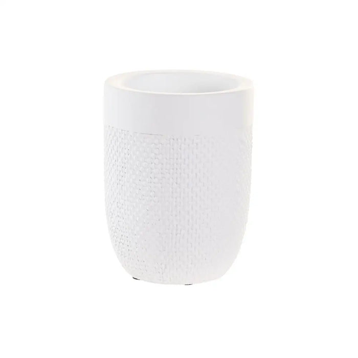 Glass DKD Home Decor White Cement 8 x 8 x 10,5 cm - Баня<<<Дом Градина<<<BigBuy&&&Аксесоари и кранчета<<<Баня<<<Дом