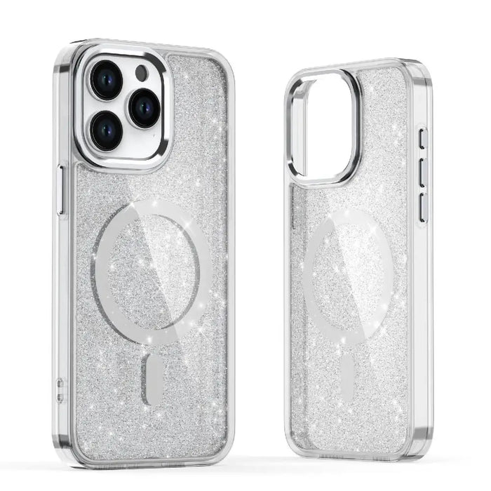 Glitter Case MagSafe for iPhone 16 Plus - white with glitter - Cell phone cases and covers<<<HurtelXML