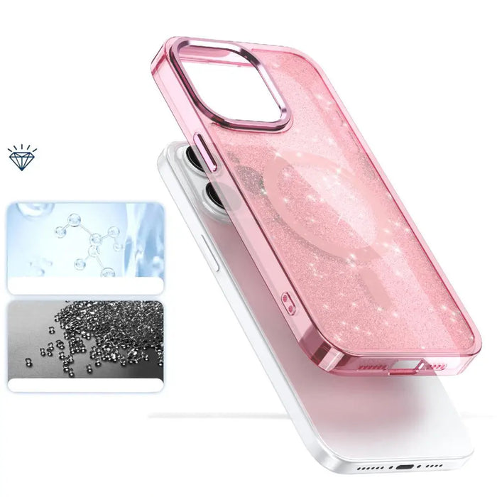 Glitter Case MagSafe for iPhone 16 Pro Max - pink with glitter - Cell phone cases and covers<<<HurtelXML