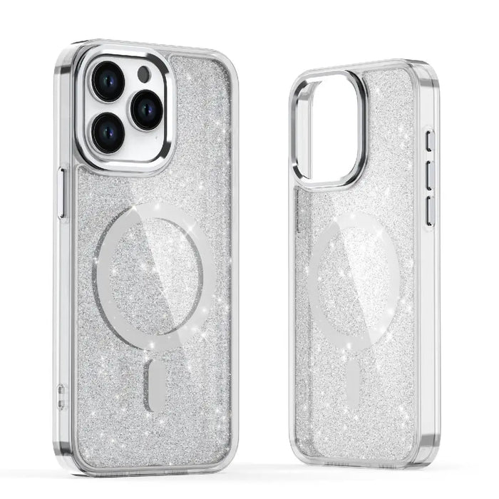 Glitter Case MagSafe for iPhone 16 Pro Max - white with glitter - Cell phone cases and covers<<<HurtelXML