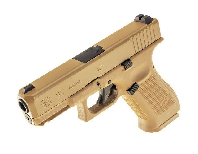 Glock 19X 4,5 mm coyote BB CO2 shot air pistol.