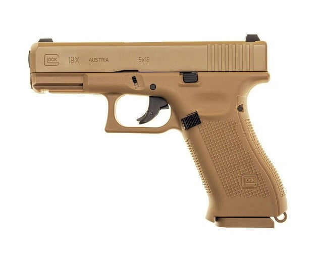 Glock 19X 4,5 mm coyote BB CO2 shot air pistol.