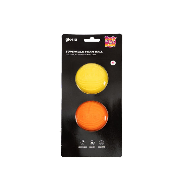 Pet Ball Gloria PLAY AND RUN Yellow Foam TPR M 6,35 cm 2 Units