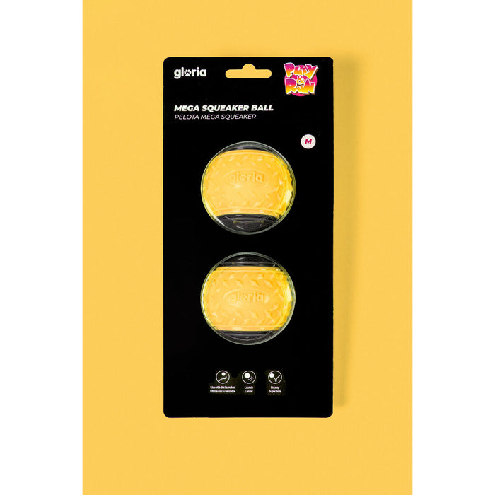 Pet Ball Gloria PLAY AND RUN Yellow TPR M 6,35 cm 2 Units