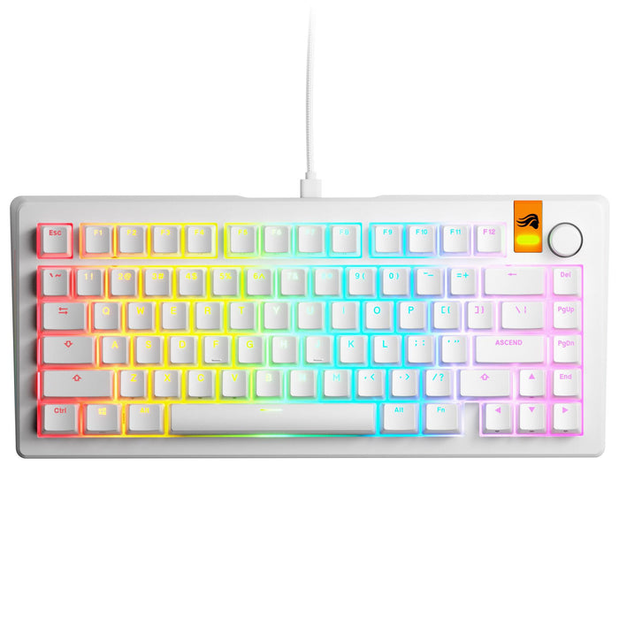 Glorious GMMK 3 HE 75% White Gaming Mechanical Keyboard - Fox HE Switches