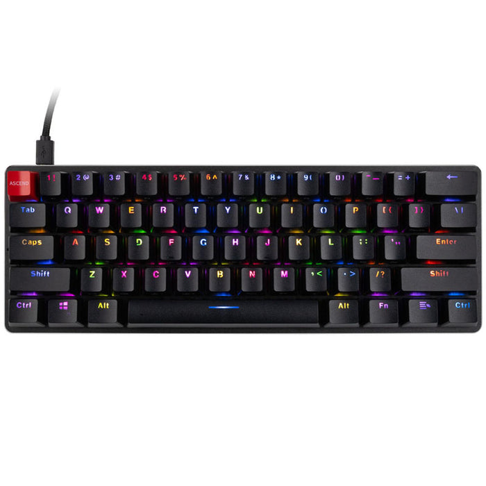 Glorious GMMK Black Compact Gaming Mechanical Keyboard - Gateron Brown Switches, US-Layout