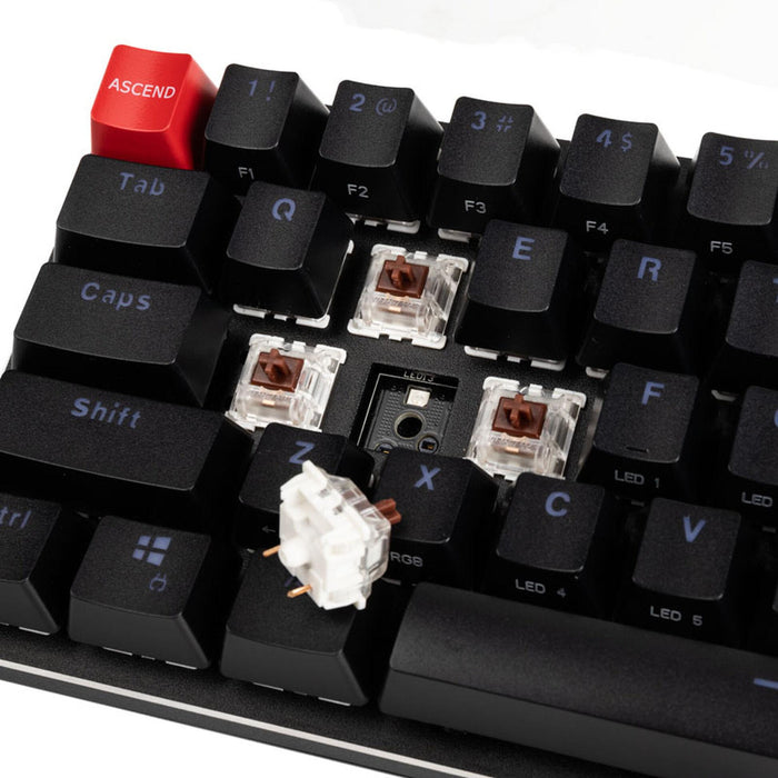 Glorious GMMK Black Compact Gaming Mechanical Keyboard - Gateron Brown Switches, US-Layout