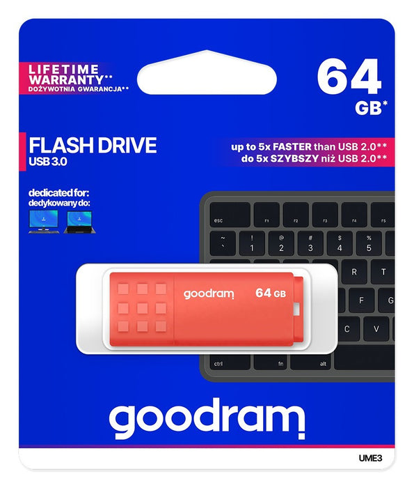 Goodram UME3-0640O0R11 USB flash drive 64 GB USB Type-A 3.2 Gen 1 (3.1 Gen 1) Orange