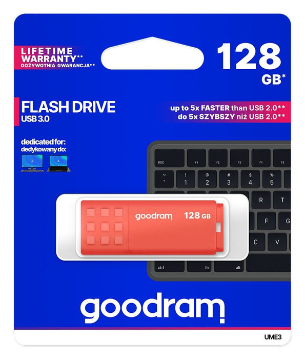 Goodram UME3-1280O0R11 USB flash drive 128 GB USB Type-A 3.2 Gen 1 (3.1 Gen 1) Orange