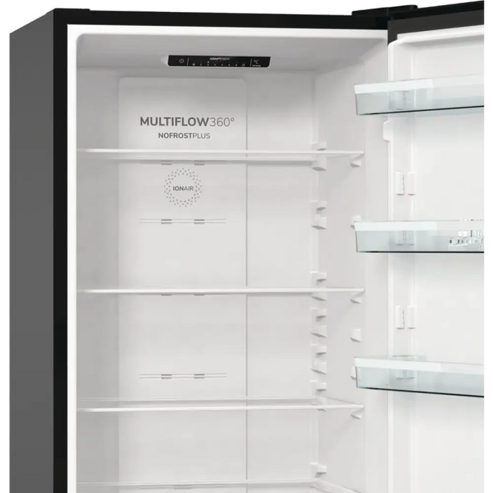 Gorenje NRK6202EBXL4 fridge-freezer Freestanding 331 L E Black - Freestanding refrigerator-freezers