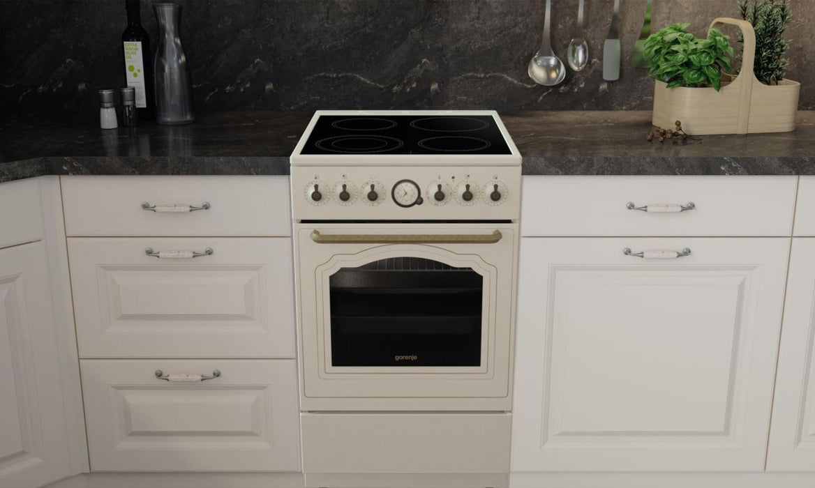 Gorenje GECS5B70CLI Freestanding cooker Electric Ceramic hob Beige