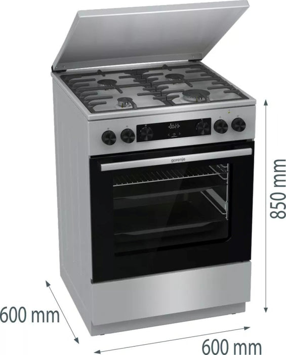 Gorenje GKS6C71XF Freestanding cooker with oven Silver