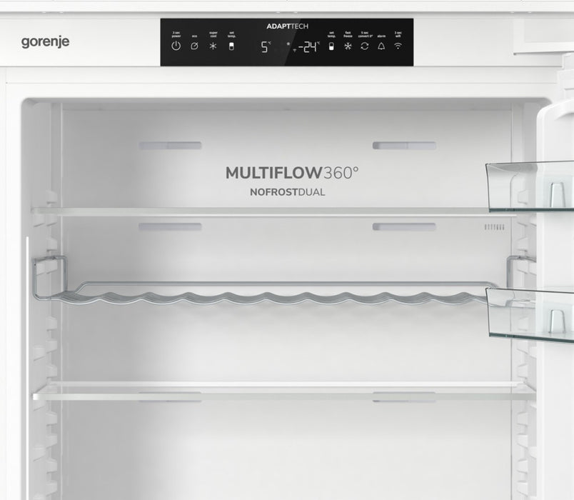 Built-in refrigerator with freezer Gorenje NRKI619D61WFE, 377 l, D, No Frost, White, Yes
