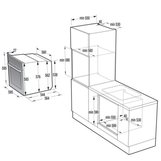 Built-in oven GORENJE BO6737E02BG, 77 l, AirFry