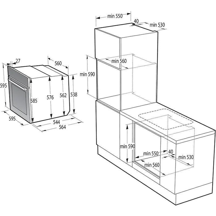 Built-in oven GORENJE BOP6737E02XK, 77 l
