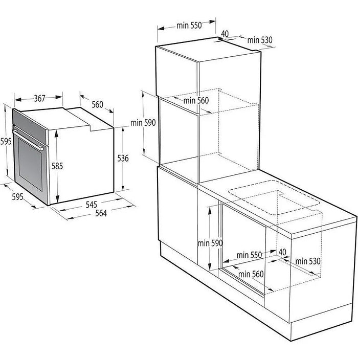 Built-in oven Gorenje BOS67371CLI, 77, A, Water cleaning, Mechanical