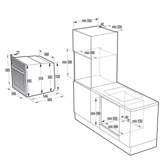 Built-in oven GORENJE BOS6737E06FBG, 77 l, AirFry