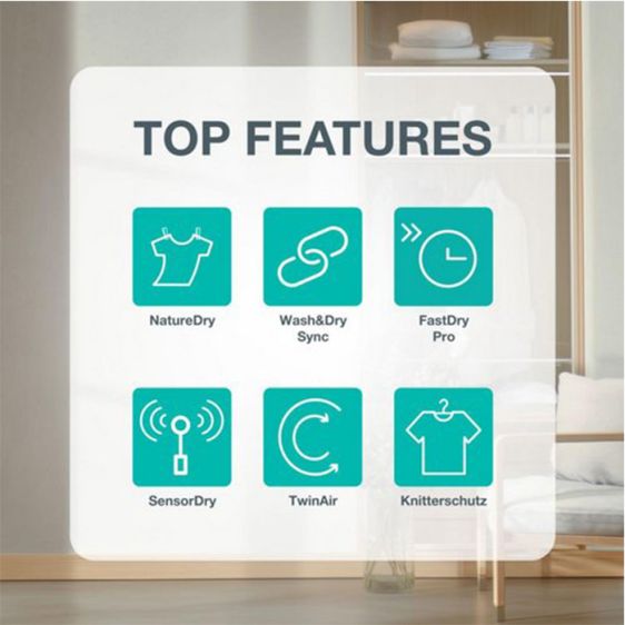 Dryer GORENJE DG68C, 8 kg, Heat pump, Wi-Fi