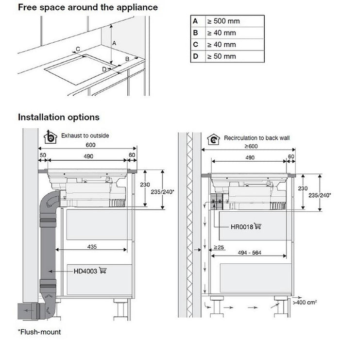 Hob with built-in extractor hood GORENJE GEH6432BSCWF, 60 cm