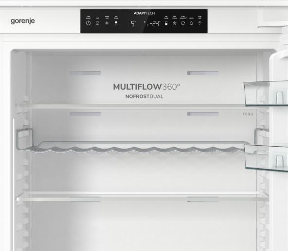 Built-in refrigerator with freezer Gorenje NRKI619D61WFE, 377 l, D, No Frost, White, Yes
