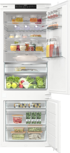 Built-in refrigerator with freezer Gorenje NRKI619D61WFE, 377 l, D, No Frost, White, Yes