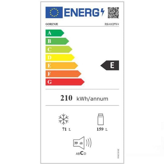 Refrigerator with freezer GORENJE RK4162PW4, 230 l, 161.3 cm