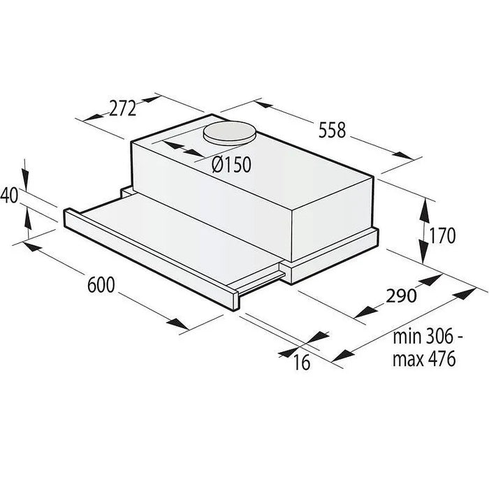 Built-in hood GORENJE TH62E4X, 450 m³/h.