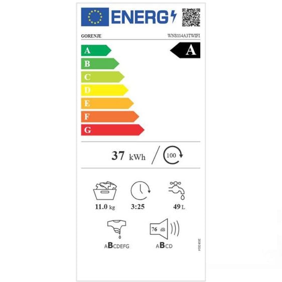 Washing machine GORENJE WNS114A3TWIFI, 11 kg, Wi-Fi, 1400 rpm