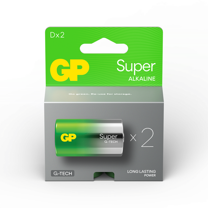 Alkaline battery GP SUPER LR20, 2 pcs. in packaging / blister, 1.5V