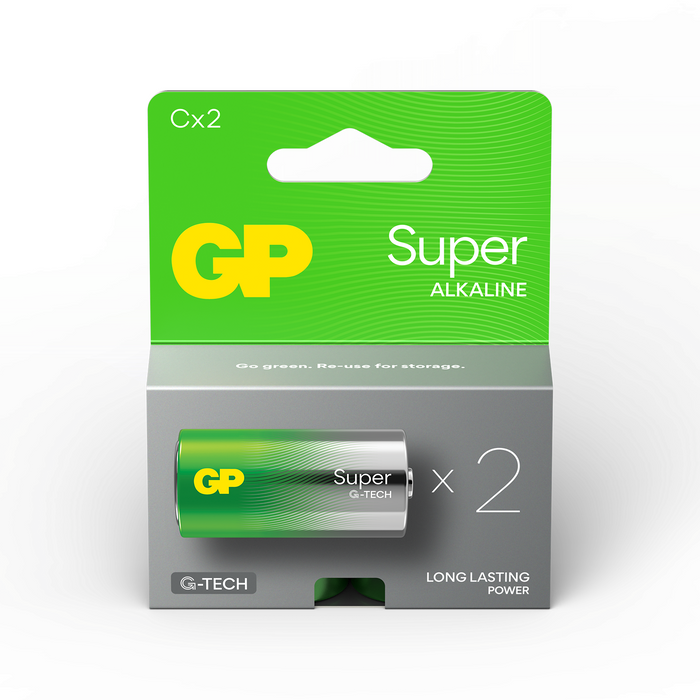 Alkaline battery GP SUPER LR14, 2 pcs. in package, 1.5V