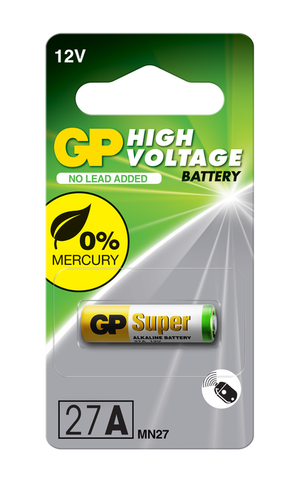 Alkaline battery GP 12 V 1 pc. in A27 alarm packaging
