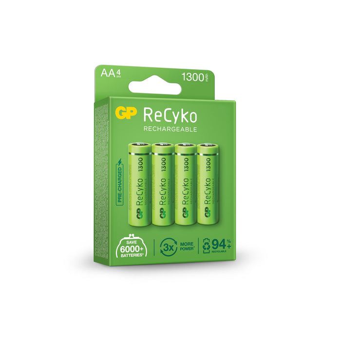 Rechargeable Battery R6 AA 130AAHC-EB4 1300mAh NiMH 4 pcs. in GP packaging