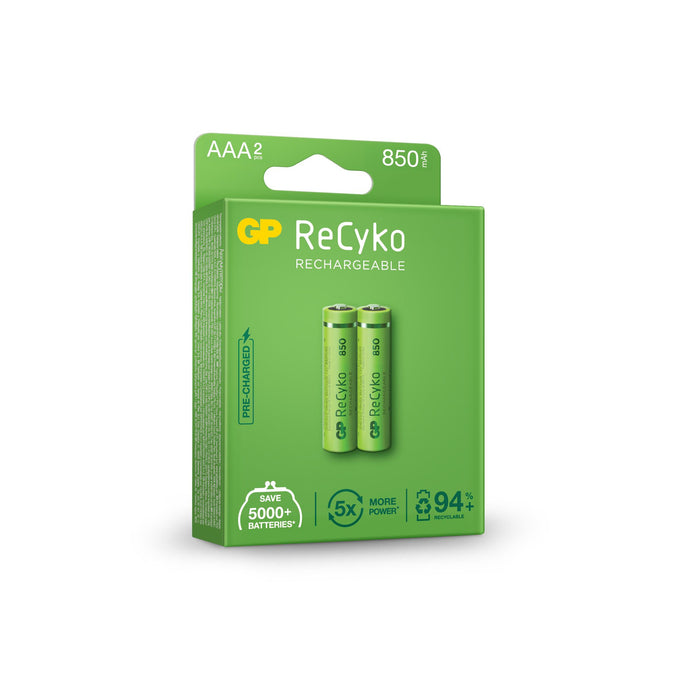 Accumulator Battery GP R03 AAA 850mAh NiMH 85AAAHCE-EB2 RECYKO, 2 pcs. in packaging