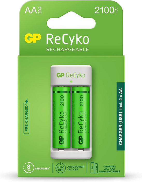 Charger GP BATTERIES E211 + 2 * 2100mAh AA, For 2 pieces, NiMH